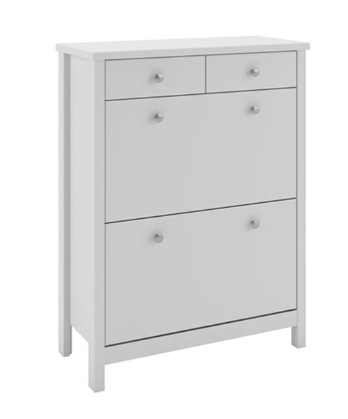 Meuble à chaussures coloris blanc en MDF - 106 x 80 x 36 cm -PEGANE-