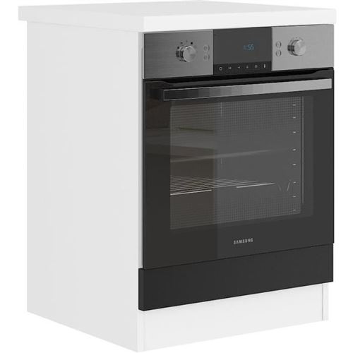 Générique Aucune - Ultra Meuble Four Plan de Travail L 60 cm Noir Mat décor stratifié Blanc - ULTRAFOURNO