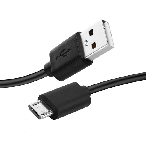 Câble Micro-USB vers USB Charge + Transfert PC Charge/Synchro - Noir