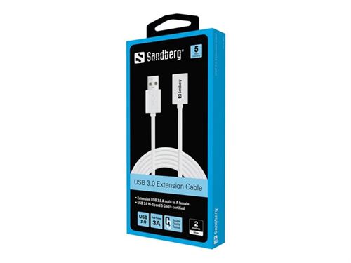 Sandberg rallonge de câble USB - 2 m
