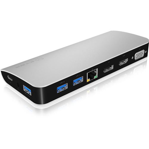 ICY BOX IB-DK2303-C, USB 3.0 (3.1 Gen 1) Type-C, 3.5mm,DisplayPort,HDMI,RJ-45,USB 3.0 (3.1 Gen 1) Type-A,USB 3.0 (3.