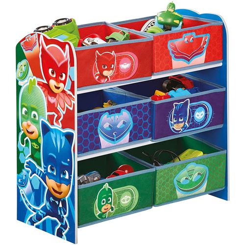 Pyjamasques - Meuble de rangement pour chambre d'enfant avec 6 bacs