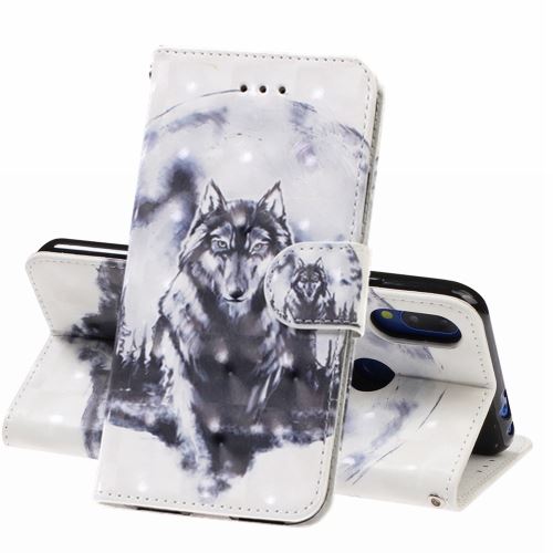 Etui en PU impression de motif de décor de tache lumineuse Loup avec support pour votre Xiaomi Redmi 7/Y3