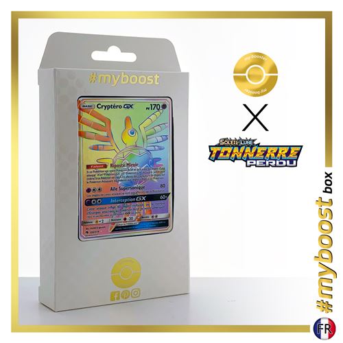 CRYPTERO GX 222/214 Arc en Ciel - #myboost X Soleil & Lune 8 Tonnerre Perdu - Coffret de 10 cartes Pokémon françaises