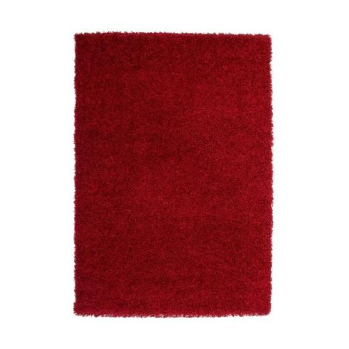 TRENDY Tapis de couloir Shaggy en polypropylene - 80 x 140 cm - Rouge