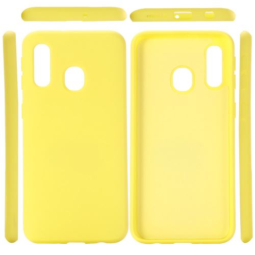 Coque en silicone liquide jaune pour votre Samsung Galaxy A30