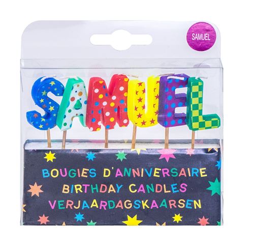 Bougies d'anniversaire prénom Samuel