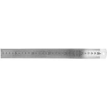 Creotime règle 30 cm métal argent - 1