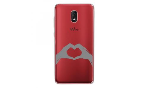 Coque souple pour Wiko Lenny 5 avec impression Motifs mains en forme de coeur