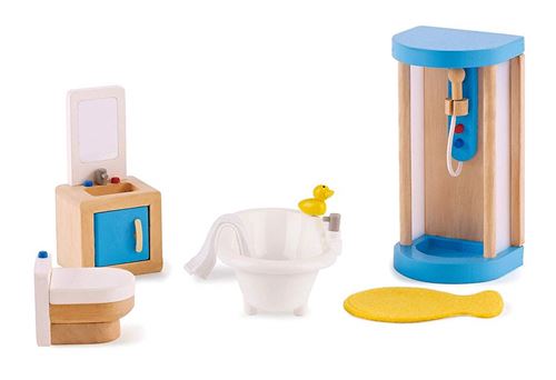 Hape ensemble de salle de bain pour maison de poupée 5-pièces