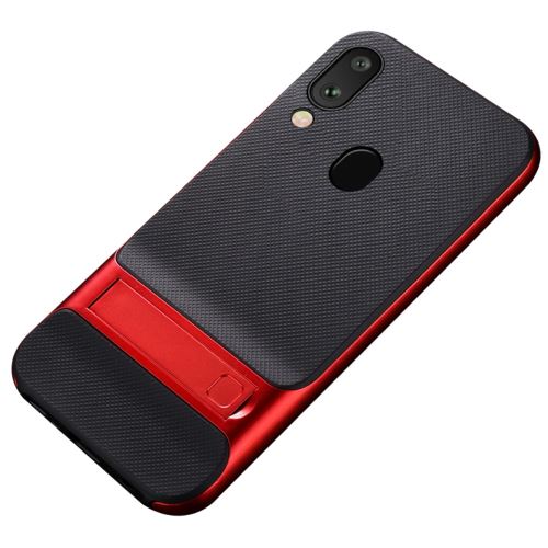 Coque en TPU modèle de filet hybride rouge avec béquille pour votre Samsung Galaxy A30/A20