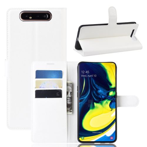 Etui en PU blanc avec support pour votre Samsung Galaxy A80/A90