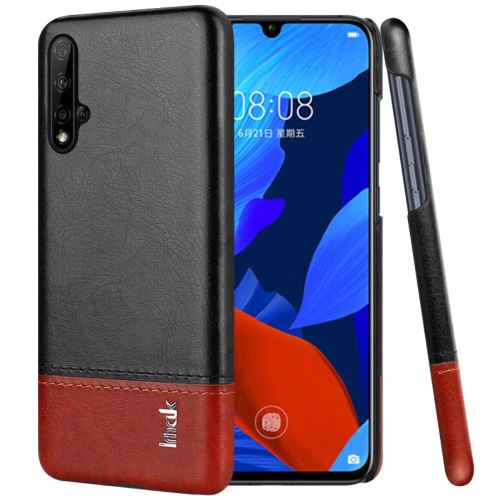 Coque en TPU + PU y compris anti-déflagrant noir marron pour votre Huawei Nova 5/Nova 5 Pro