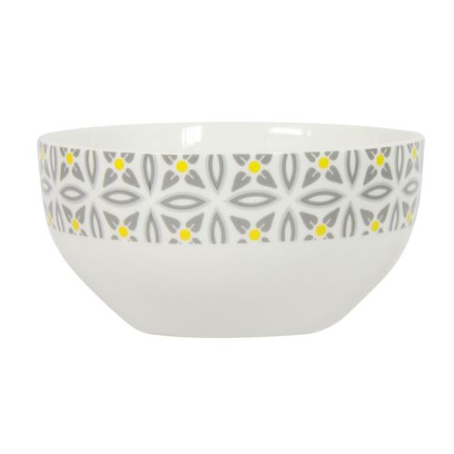 Novastyl - Bol en porcelaine Aristo - Blanc décoré