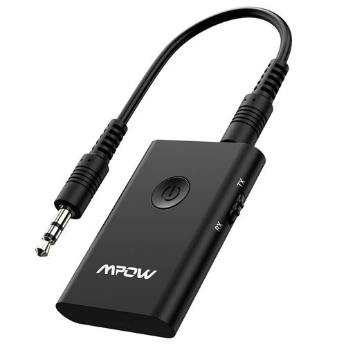 33 Sur Mpow Transmetteur Bluetooth 4 2 Emetteur Et Recepteur Adaptateur Bluetooth 2 En 1 Adaptateur Audio Sans Fil Sortie Stereo De 3 5 Mm Aptx Double Appairage Pour Tv Pc Systeme Stereo De