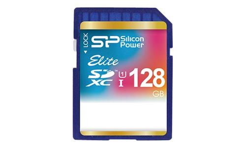 SILICON POWER  Elite - Carte m&eacute;moire flash (adaptateur microSDXC vers SD inclus(e)) - 128 Go - Class 10 - SDXC UHS-I 