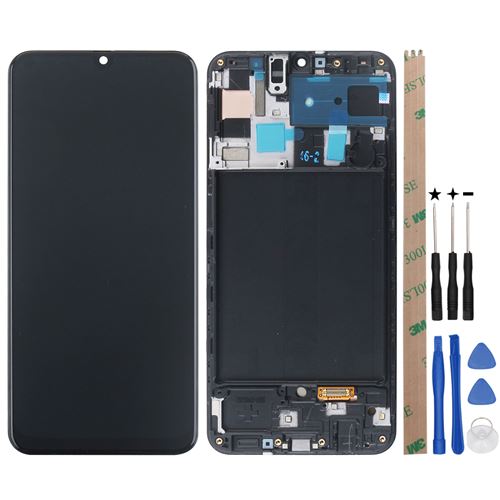 Ecran complet (AMOLED + vitre tactile +chssis ) pour Samsung Galaxy A50 - Noir