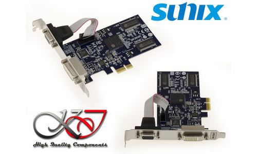Carte PCIe - 1 Port VGA + 1 Port DVI - 2D - Basse consommation Gamme Industrielle CHIPSET Siliconmotion SM750