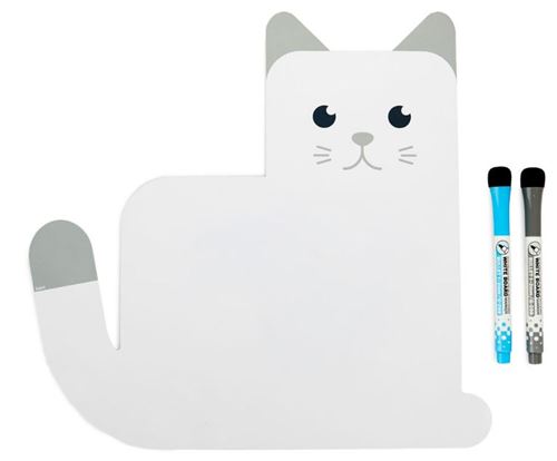 Balvi tableau blanc Chat magnétique 31,5 x 33 cm blanc 3-pièces