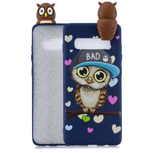 Coque en TPU impression de motifs de poupées mignonnes en 3D chouette mâle pour votre Samsung Galaxy S10