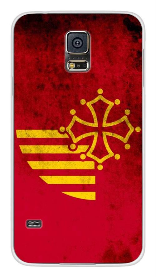 Coque en silicone imprimée compatible Samsung Galaxy S5 Drapeau Languedoc