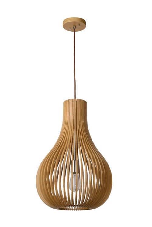 Lucide BODO - Suspension - Ø 38 cm - Bois clair