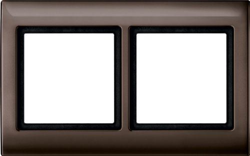 Merten 400215 Aquadesign Plaque de finition 2 voies Brun foncé