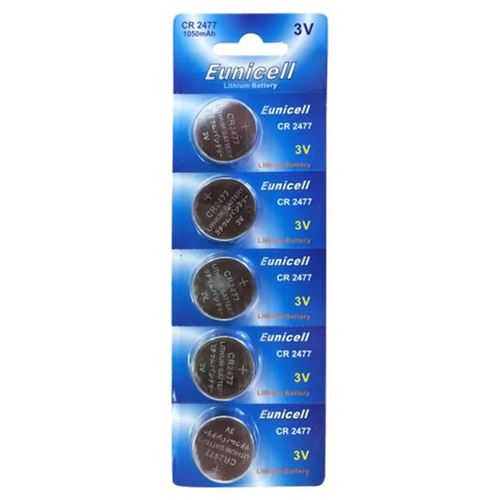 5 piles EUNICELL CR2477 3V au lithium CR 2477