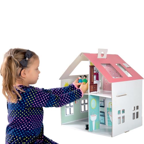Maison De Poupee En Carton A Construire Et Decorer Autres Jeux Creatifs Achat Prix Fnac