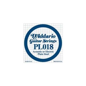 D'Addario PL018 - Corde au détail guitare électrique Acier plein 018 - 1
