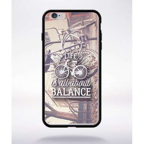 Coque Life Il All About Balance Fond Image Compatible Apple Iphone 6 Plus Bord Noir Silicone