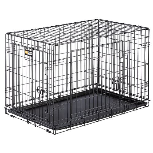 Ferplast Cage de transport pliable pour chiens DOG-INN 90, enclos pour chiots, transport en métal séparation inclus, porte double avec fermeture de sécurité, 92,7 x 58,1 x h 62,5 cm Noir