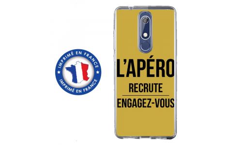 Coque souple pour Nokia 5-1 avec impression Motifs l'apéro recrute or