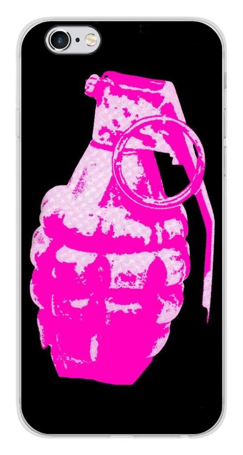 Coque en silicone imprimée compatible iPhone 6 Plus iPhone 6S Plus Grenade rose