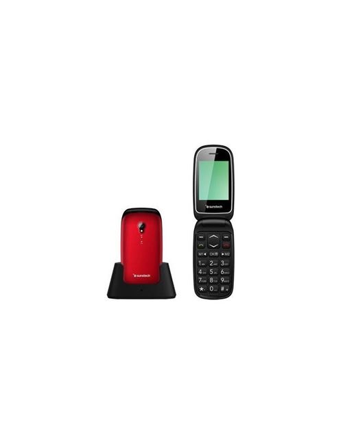 TELEFONO MOVIL SUNSTECH CELT17 Red - PANTALLA LCD 2.4/6.09CM - Agenda 300 CONTACTOS - BOTON SOS - Camara TRASERA - FM - BT - LINTERNA - Bat 1000MAH