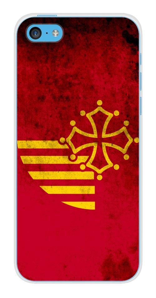 Coque en silicone imprimée compatible Apple iPhone 5C Drapeau Languedoc