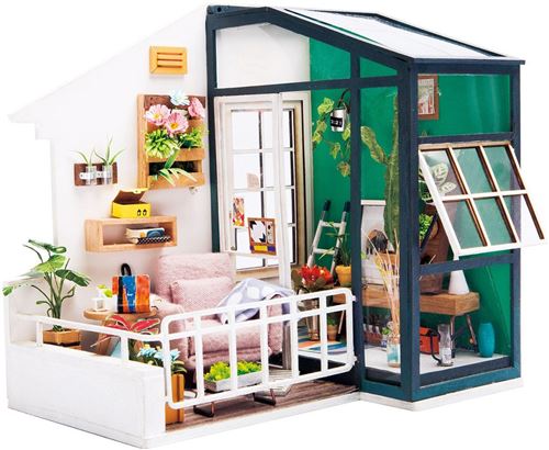 Robotime ensemble de bricolage maison de poupée Balcon Rêve éveillé bois