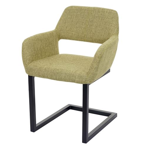 Chaise de salle à manger MENDLER HWC-A50 II, rétro tissu, vert clair