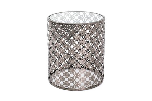 Paris Prix - Table D'appoint Design Ronde antiqua 45cm Bronze