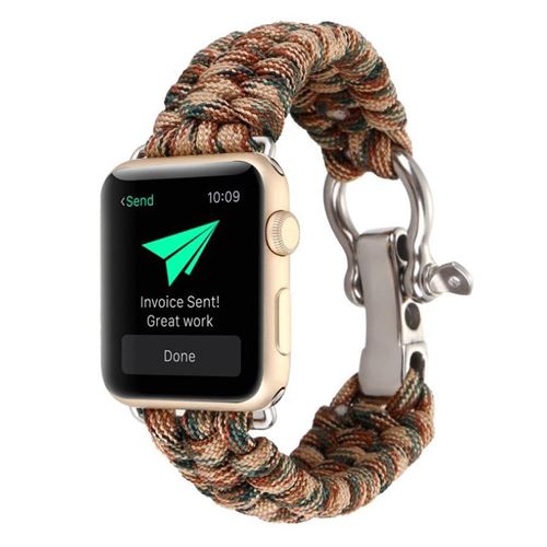 Bracelet Apple Watch 38 et 40 mm Cordon tressé en Nylon - Camouflage