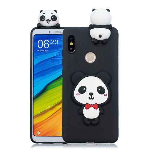 Coque en TPU poupée 3D mignonne panda avec noeud papillon rouge pour votre Xiaomi Redmi Note 6 Pro