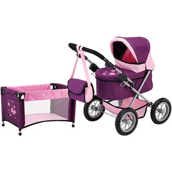 Bayer Design 13057b Poussette Landau pour Poupee Trendy avec Lit Reglable Prune 68 Cm Accessoire poupee Achat prix fnac