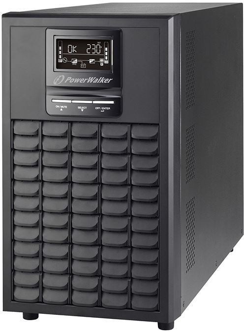 Bluewalker VFI 3000 CG PF1 Double-conversion (en ligne) 3000VA 9sortie(s) CA Tour Noir alimentation d'énergie non interruptible