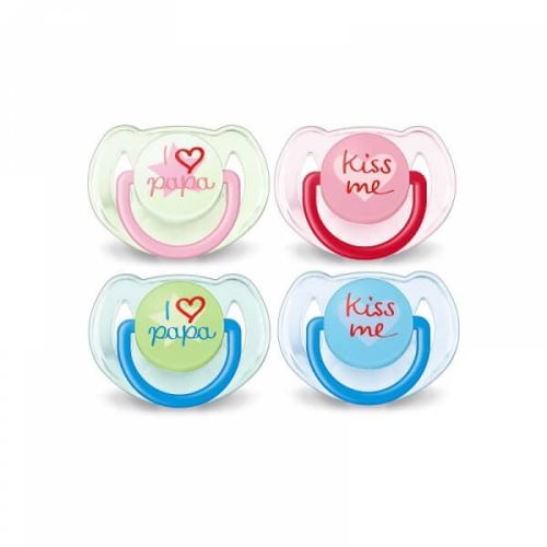 Lot de 2 sucettes à texte 6-18 mois - philips avent
