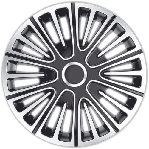 AutoStyle Bouchons de moyeu Motion 13 pouces ABS argent / noir lot de 4