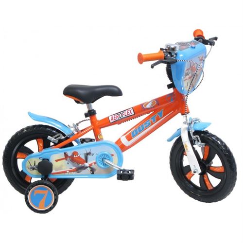 Vélo 12 Licence Planes pour enfant de 3 à 5 ans avec stabilisateurs à molettes