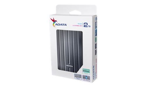 ADATA HC660 - Vaste schijf - 2 TB - extern (draagbaar) - 2.5 - USB 3.0 - 256-bits AES - titanium