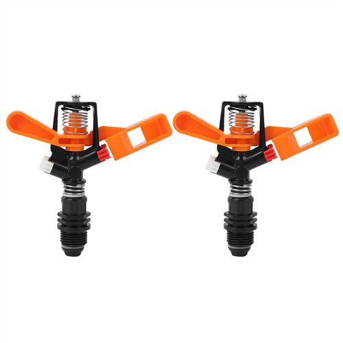 Buse d'Arrosage à Bras Oscillant Rotation à 360 degrés Double Sortie d'Eau Filetage Mâle G1/2Po 2Pcs