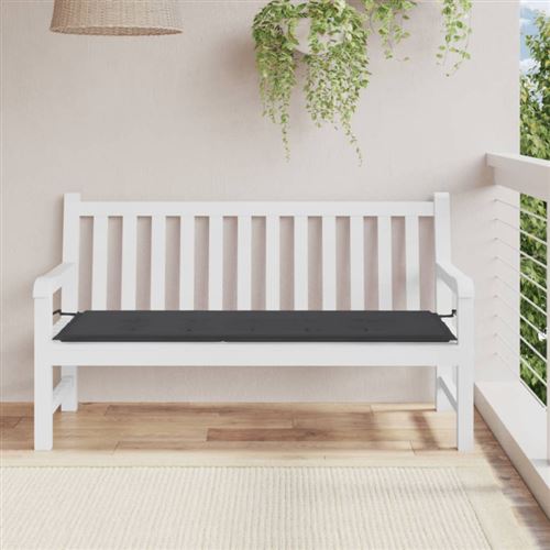 VIDAXL - Coussin de banc de jardin - 150x50x3 cm - Noir - Image 3