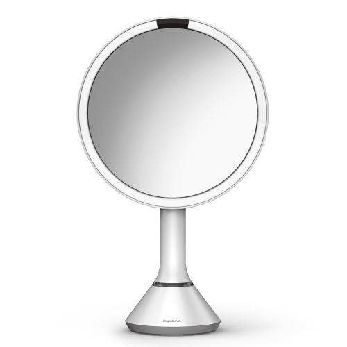 simplehuman Miroir À Capteur Luminosité Réglable D’Un Simple Geste Acier Inoxydable Blanc